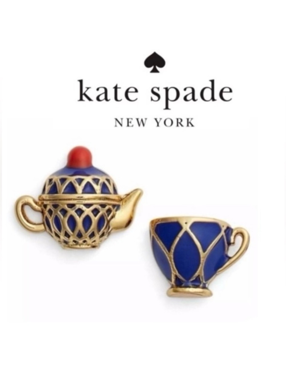 Kate Spade New York x Disney Tea Time Alice in Wonderland earrings